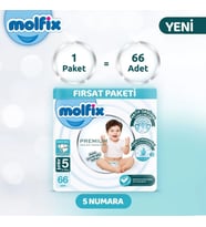 Premium Bebek Bezi Ultra Fırsat Paketi 5 Beden 11-18 Kg 66 Adet