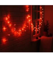 10m 100 Led Damla Uçlu Kırmızı Işık Şeffaf Kablo