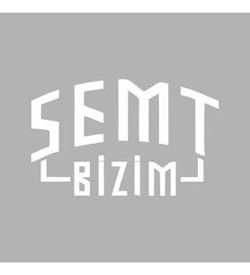 Semt Bizim Araba Sticker siyah 16x9 CM (Beyaz)