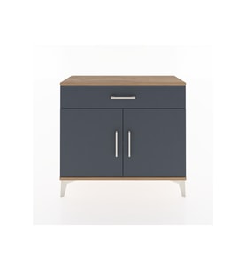 Arges Şifonyer Tek Raflı Tek Çekmeceli 2 Kapaklı 88x30x80 Çam-Antrasit
