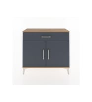 Arges Şifonyer Tek Raflı Tek Çekmeceli 2 Kapaklı 88x30x80 Çam-Antrasit