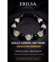 Sertifikalı Oniks Kristal Kuvars Taşı Bileklik - 8 mm Doğal Taş Terahertz Aparatlı Unisex El Yapımı (Çok Renkli)