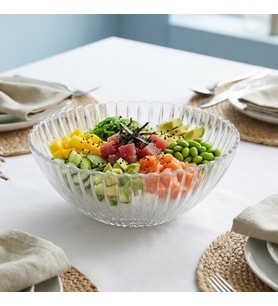 Selen Concept Çuha Model El Yapımı Cam Salata ve Sunum Kasesi (Şeffaf)