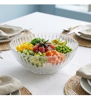 Selen Concept Çuha Model El Yapımı Cam Salata ve Sunum Kasesi (Şeffaf)