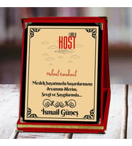 Host Baskılı Plaket (1. Tasarım)  Kişiye Özel (Kırmızı)