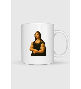Mona Lisa Tablosu Kaslı Fitness Baskılı Kupa Bardak