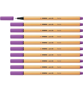 Stabilo Keçe Uçlu İnce Kalem 88 Point 0.4 MM Erik Moru İnce Keçe Uçlu Kalem (10 Lu Paket) (Karışık)