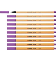 Stabilo Keçe Uçlu İnce Kalem 88 Point 0.4 MM Erik Moru İnce Keçe Uçlu Kalem (10 Lu Paket) (Karışık)