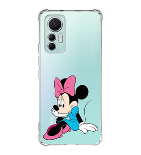 Xiaomi Mi 12 Lite Uyumlu Köşe Korumalı Antişok Kapak Minnie Mouse Tasarımlı Şeffaf Silikon Kılıf