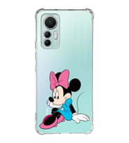 Xiaomi Mi 12 Lite Uyumlu Köşe Korumalı Antişok Kapak Minnie Mouse Tasarımlı Şeffaf Silikon Kılıf