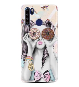 Reeder P13 Blue Max Kılıf Desenli Silikon Donut Girl