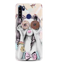 Reeder P13 Blue Max Kılıf Desenli Silikon Donut Girl