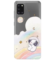 Samsung Galaxy A31 Uyumlu Sevimli Köpek Desenli Şeffaf Telefon Kılıfı