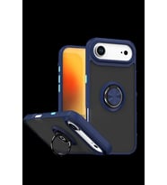 iPhone 17 Air Montreal Yüzüklü Silikon Kapak - Lacivert