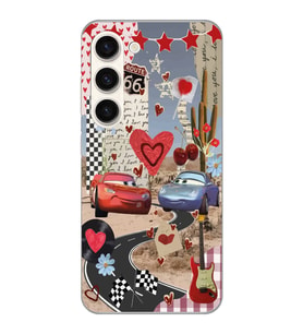 Samsung Galaxy S23 Uyumlu Mcqueen ve Sally Tasarımlı Şeffaf Telefon Kılıfı