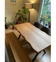 Deryawood Masif Ağaç Mutfak Masası 220*85cm YEŞİL