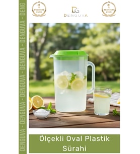 #Sürahi Mutfak Pratik Estetik Hafif Ergonomik Sap Geniş Hacim Şeffaf İçecek Oval Plastik Sürahi