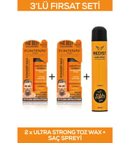 Fontenay Saç Şekillendirici Pudra Toz Wax Ultra Strong Turuncu 20gr X2 + 400ml Saç Spreyi 3'Lü Set 2