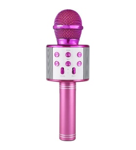 Ws 858 Karaoke Mikrofon Bluetooth Hoparlör Pembe