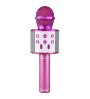 Ws 858 Karaoke Mikrofon Bluetooth Hoparlör Pembe