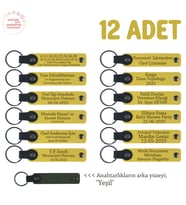 Sarı & Yeşil, Kuaför ve Güzellik Ekibine Özel, 12’li Set, Kişiselleştirilebilir Deri Hediyelik