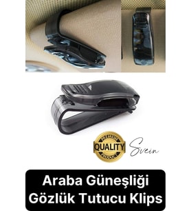 Araba Gözlük Tutacağı Klips Güneş Gözlüğü Tutucu Mandallı Araç İçi Siyah Kartvizitlik Düşmez Kaymaz