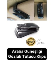 Araba Gözlük Tutacağı Klips Güneş Gözlüğü Tutucu Mandallı Araç İçi Siyah Kartvizitlik Düşmez Kaymaz