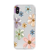 Iphone X ve XS Uyumlu Çiçek Tasarımlı Şeffaf Telefon Kılıfı