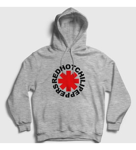 Presmono Unisex Gri Logo Red Hot Chili Peppers Kapüşonlu Sweatshirt 107510tt (Gri)
