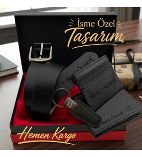 İsme Özel Hediye Seti l Kemer l Cüzdan l Kartlık l Anahtarlık