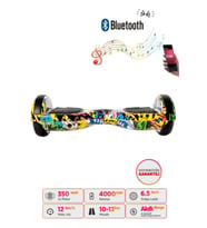 CityMate Elektrikli Kaykay Hoverboard Bluetooth Hoparlörlü 6.5 Inch Grafiti D01