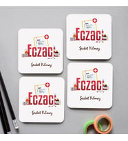 Kişiye Özel Eczacılara Özel Bardak Altlığı 4'lü Set