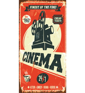 Cinema - Retro Ahşap Poster – Özel Koleksiyon – Hbb