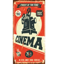 Cinema - Retro Ahşap Poster – Özel Koleksiyon – Hbb