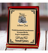 Tarih Öğretmeni Baskılı Plaket (1. Tasarım)  Kişiye Özel (Kırmızı)
