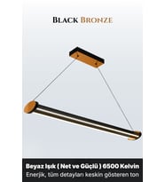 Mira Bronz Lineer LED Sarkıt Avize – Kumandalı Dim Edilebilir – Aşağı Işık