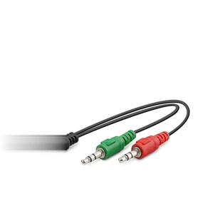 2 X 3.5 Mm To 3.5 Mm F Kablo 2Lıne Mikrofon + Kulaklık 20Cm Siyah Hdx1053