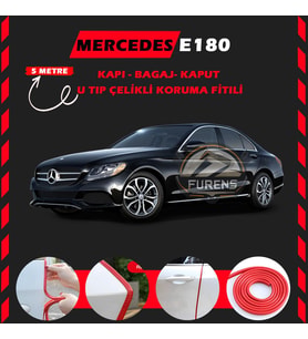 Mercedes E180 Oto Araç Kapı Koruma Fitili 5metre Parlak Kırmızı Renk