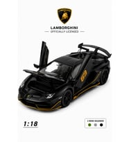 Lisanslı 1:18 Alaşım Lamborghini Aventador SVJ Koleksiyonluk Die-Cast Metal Araba Siyah