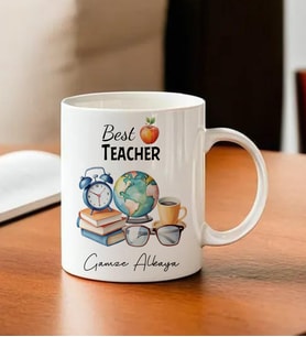 İsme Özel Best Teacher Temalı Kupa Bardak