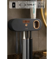 Mio UV5F 1200mAh Şarj Edilebilir UV Sterilizatörü Otomatik Diş Fırçası Tutucusu Siyah