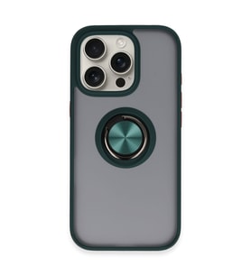 Iphone 16 Kılıf Montreal Yüzüklü Silikon Kapak - Yeşil