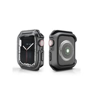Apple Watch 38mm Uyumlu Zore Watch Gard 08 Sert PC + Silikon Koruyucu (Siyah)