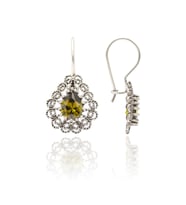 Zeberced Taşlı Damla Model Gümüş Küpe 201020225