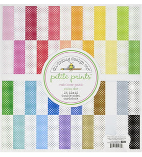 Lexroo Dooblebug Petite İsviçre Puantiyeli Tonkartons 12 inç x 12 inç 2 Rainbow