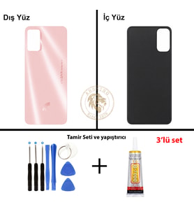 Reeder Vida Seti + Yapıştırıcı S19 Max Pro S Pembe Yapıştırıcı B-7000 Yapıştırıcı Vida Seti Arka Kapak Arka Cam Batarya Kapağı Lazer Kesim Kapak Pil Kapağı Back Cover