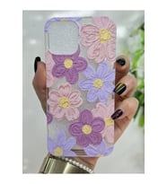 Iphone 12 / 12 Pro Uyumlu Pastel Renkli Çiçekler Desenli Şeffaf Telefon Kılıfı