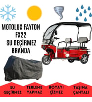 Motolux Fayton FX22 Kabinli 3 Tekerlekli Motor Brandası Su Geçirmez