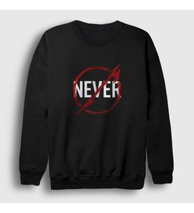 Presmono Unisex Siyah Never Metallica Sweatshirt 67571tt
