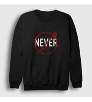 Presmono Unisex Siyah Never Metallica Sweatshirt 67571tt